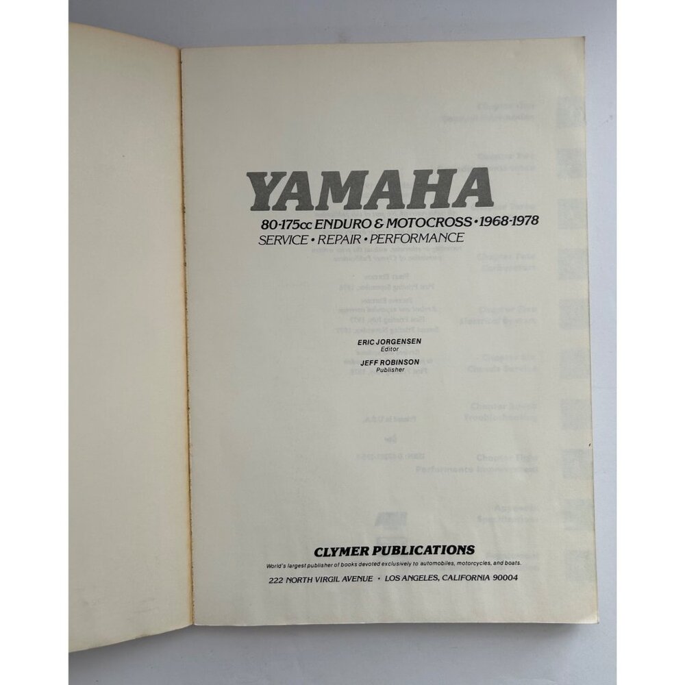 Yamaha 80-175cc Enduro & Motocross 1968-1978 Manual Competition Experts Repair - Picture 4 of 8